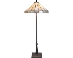 Lumilamp Tiffany Vloerlamp Ø 50x164 cm Beige Glas