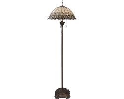 Lumilamp Tiffany Vloerlamp Ø 50x165 cm Beige Bruin Metaal