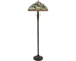Lumilamp Tiffany Vloerlamp Ø 51x157 cm Bruin Beige Glas