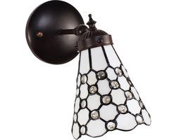 Lumilamp Wandlamp Tiffany 17x12x23 cm Wit Bruin Glas