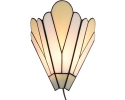Lumilamp Wandlamp Tiffany 20x10x29 cm Wit Beige Glas