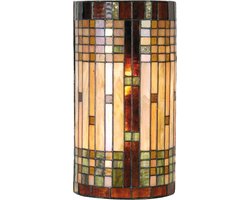 Lumilamp Wandlamp Tiffany 20x11x36 cm Beige Bruin Glas