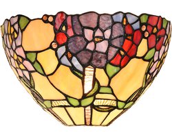 Lumilamp Wandlamp Tiffany 30x15x18 cm Groen Beige Glas