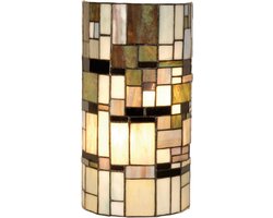 Lumilamp Wandlamp Tiffany Beige Bruin Kunststof Halfrond