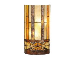 Lumilamp Wandlamp Tiffany Beige Bruin Metaal Halfrond