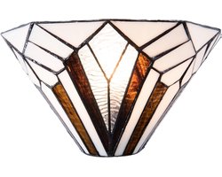 Lumilamp Wandlamp Tiffany Wit Bruin Metaal