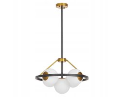 Lumina Deco Donzano W5 Hanglamp Zwart Messing Glas E27