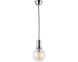 Lumina Deco Dorito D15 Hanglamp - Chroom & Transparant Glas