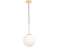 Lumina Deco Fredica Hanglamp Goud Wit Glas E27 20cm