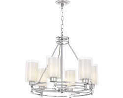 Lumina Deco Marietta W6 Hanglamp - Modern Glamour Chroom
