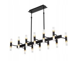 Lumina Deco Richmond PRO Hanglamp Zwart Messing Glas G4 24x20W