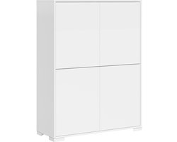 Lumina dressoir met 4 deuren, 90x35x120 cm, hoogglans wit