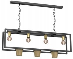 Lumina Flores Hanglamp met Plantenbak - Zwart/Goud - 4xE27