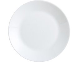 Luminarc Gebaksbordjes - 12x stuks - wit - glas - 18 cm - Kleine glazen dessert bordjes - Tafel dekken