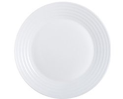 Luminarc Gebaksbordjes - 18x stuks - wit - glas - 19 cm - Kleine glazen bordjes - Tafel dekken