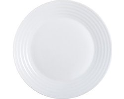 Luminarc Gebaksbordjes - 6x stuks - wit - glas - 19 cm - Kleine glazen bordjes - Tafel dekken