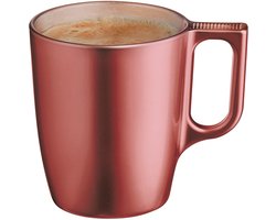 Luminarc Koffiemokken Monaco - 1x stuks - Hard Glas - koper - 250 ml - 9 cm - Flashy metallic finish