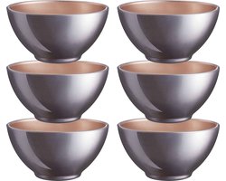 Luminarc Kommetjes/soepkommen/schaaltjes voor dessert/ontbijt - 6x - Glas - D13 x 6 cm - lila paars