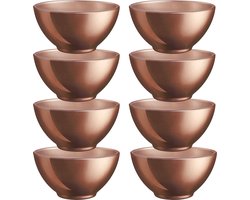 Luminarc Kommetjes/soepkommen/schaaltjes voor dessert/ontbijt - 8x - Glas - D13 x 6 cm - koper