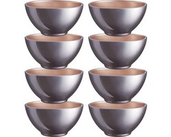 Luminarc Kommetjes/soepkommen/schaaltjes voor dessert/ontbijt - 8x - Glas - D13 x 6 cm - lila paars
