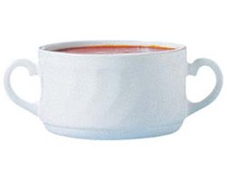 Luminarc Soepkommen Essential - wit - D9.5 x 6 cm - porselein - schaaltjes met oren - ontbijt/hapjes - stapelbaar
