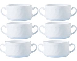 Luminarc Soepkommen Trianon - 6x - wit - 300 ml - 9x5 cm - ontbijt/dessert schalen