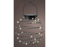 Lumineo Hanglamp - solar verlichting - zwart - D16 cm - metaal - tuinverlichting