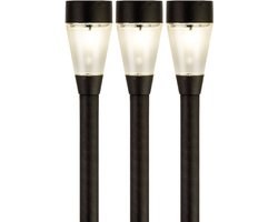 Lumineo Jive solar verlichting - 3x - buitenlamp/tuinlamp - LED - 32 cm