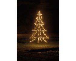 Lumineo Kerstboom vorm - LED warmwit buitenverlichting - Vrijstaand - 300cm