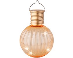 Lumineo Lampion solar verlichting - oranje - 11 cm - LED