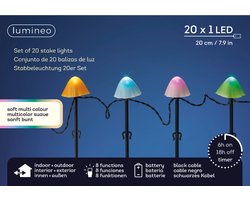Lumineo - LED stake light l380h20 cm zwrt/smlt kerst