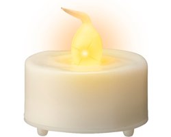 Lumineo LED theelichtjes/waxinelichtjes - 8x st - wit - 3,6 x 3,6 cm - steady - warm wit - timer