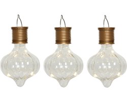 Lumineo solar hanglamp LED - 3x - Marrakech - kunststof - D8 x H12 cm