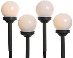 Lumineo solar prikspots - set 4x - bollen verlichting - H27 cm - warm wit