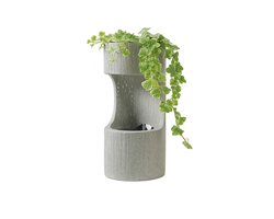 Lumineo - Waterornament - Waterfontein - Fonteintje - Kunsthars - Binnen & Buiten – Tuin Fontein met Bloempot – Instelbaar Watervolume – Rustgevende Decoratie
