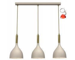 Luminex NOAK 4006 hanglamp voor boven tafel, 3-lichts, E27, beige/goud