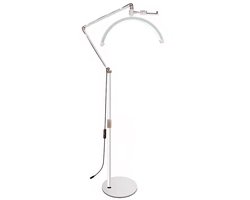 LuminexPro® LED Moon Light – Deluxe Salonlamp – 360° Draaibaar – Wit – Behandel-, Beauty- & Tattoo Lamp – Voor Wimper Extensions, Lash Lift, Nagelstyliste & Massage