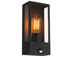 Luminize Buitenlamp met bewegingssensor - Wandlamp met sensor - 13x12x24cm - E27 fitting - zwart