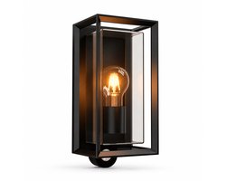 Luminize Buitenlamp met bewegingssensor - Wandlamp met sensor - 13x12x28cm - E27 fitting - zwart