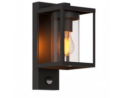 Luminize Buitenlamp met bewegingssensor - Wandlamp met sensor - 19x13x27cm - E27 fitting - zwart