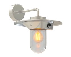 Luminize Buitenlamp met bewegingssensor - Wandlamp met sensor - 33x28x34cm - E27 fitting - zilver