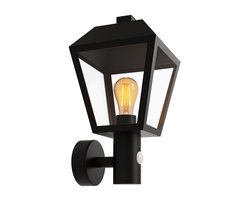 Luminize® Buitenlamp met Bewegingssensor - Wandlamp voor Buiten - Lamp met Instelbare Sensor - E27 Fitting Voordeurlamp - Deurlamp - 220V tot 240V - IP44 Verlichting - 20x15x30cm - Zwart