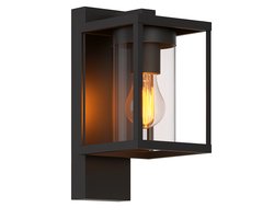 Luminize buitenlamp met schemersensor - wandlamp met dag en nacht sensor - 19x13x27cm - E27 - zwart