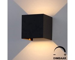 Luminize Wandlamp DIMBAAR - geschikt voor binnen en buiten - zwart - 2700K - netstroom - 12w