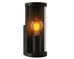 Luminize Wandlamp voor binnen en buiten - Buitenlamp - 12x8x22cm - E27 fitting - zwart