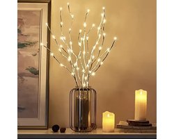 LumiSpi Sfeerverlichting Kerst - Witte berken tak licht - LED verlichting - Kerst tak lamp - Buitenverlichting twijgen - Feestelijke decoratie lamp - Bruiloft decor verlichting - LED berken tak - Buiten en binnen verlichting
