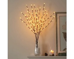 LumiSpi Sfeerverlichting Kerst - Zwarte berken tak licht - LED verlichting - Kerst tak lamp - Buitenverlichting twijgen - Feestelijke decoratie lamp - Bruiloft decor verlichting - LED berken tak - Buiten en binnen verlichting