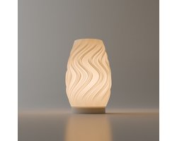 LUMIWAVE™ Tafellamp – Sfeerlamp met Organische Golfstructuur – Moderne LED Design Lamp voor Woonkamer, Slaapkamer & Interieur – 25 cm - Inclusief Gratis E27 LED Lamp – Warm Wit 2700K