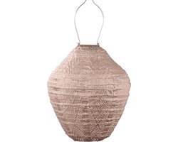 Lumiz Solar Buitenlamp - Buitenverlichting - Lampion - Solar Tuinverlichting - Ikat Jar - 30 cm - Roze