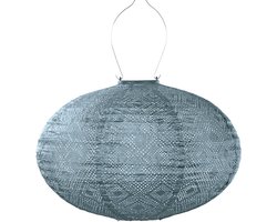 Lumiz Solar Buitenlamp - Buitenverlichting - Lampion - Solar Tuinverlichting - Mosaic Oval - 40 cm - Grijs Blauw